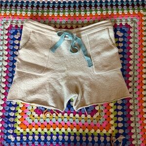 Sheep Inc. Cream Wool Sweater Shorts - Sze 3